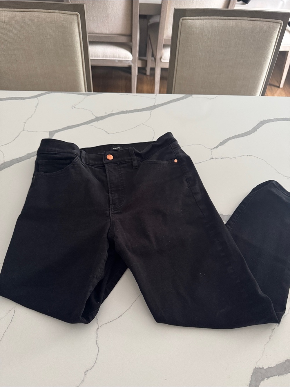 Express Black Women's High-Rise Straight Jeans